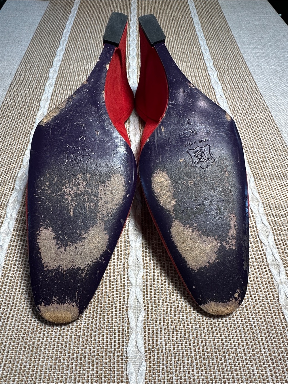 Fendi Red Suede Slingback Heels - Picture 8 of 12